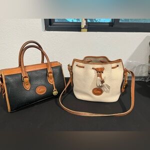 Dooney & Bourke Black and Cream Leather Bags
